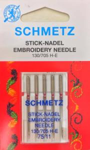 LOT DE 5 AIGUILLES SCHMETZ POUR BRODERIE MACHINE N°75