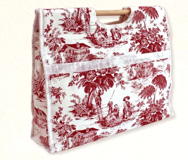 SAC DE RANGEMENT TRICOT - IMP TOILE DE JOUY ROUGE