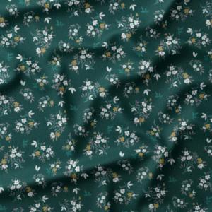 TISSU VELOURS COTELÉ LIBERTY MILLERAIES - Vert Foncé - Au mètre