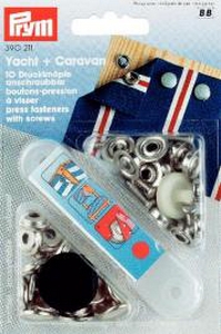 Bouton Pression à visser 15mm YACHT et CARARVANE - Lot de 10 - Prym