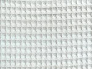 Tissu Eponge Gaufré Nid d'abeille - Blanc - au mètre 