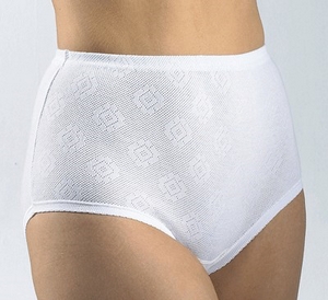 Culotte Haute Classique Ajourée Blanc 100% Coton peigné - Taille 2 à 7