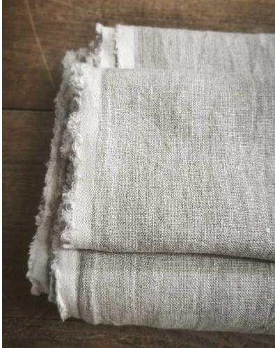 TISSUS LIN LAVÉ, Couleur Gris Naturel - Au mètre