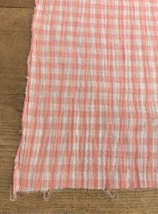 TISSU 100% COTON double gaze vichy Rose - Bi Face