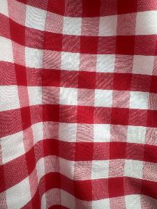 TISSU 100%  COTON  IMPRIME  Carreaux rouge Ginguette au mètre