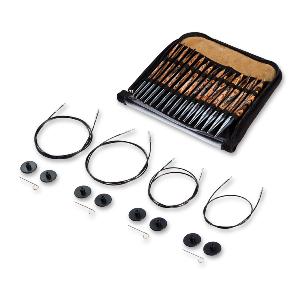 Trousse d'aiguilles circulaires KnitPro interchangeables avec cordons