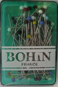 Epingles extra fines tête de verre - coloris assortis - Bohin France 