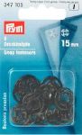 Boutons pression 15mm en plastique noir - lot de 6 - Prym