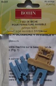 Pied de biche pour fermeture éclair invisible Bohin