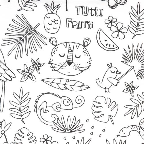 Tissu à COLORIER - imprimé Tropique - 100% coton - au mètre