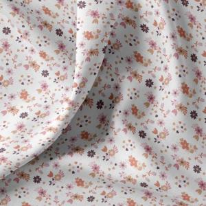 TISSU Liberty ® Fleurs Roses et Camel  100% Coton - Au mètre