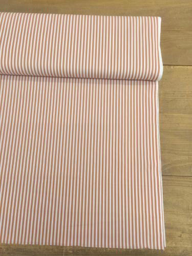 TISSU 100%  COTON  IMPRIME RAYURES BEIGE-  au mètre