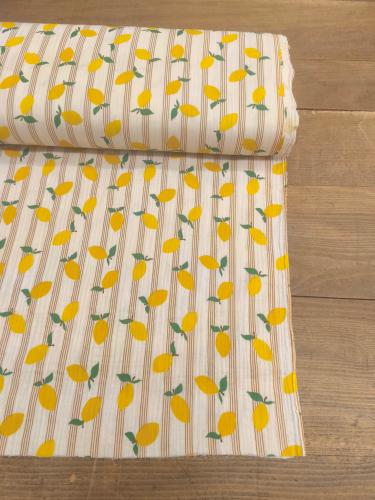 Tissu Double gaze Imprimé Citron - au mètre 
