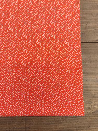 TISSU 100%  COTON  IMPRIME  pointillés orange au mètre