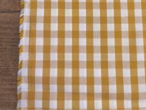 Tissu Vichy 100% Coton - JAUNE OCRE - au mètre 