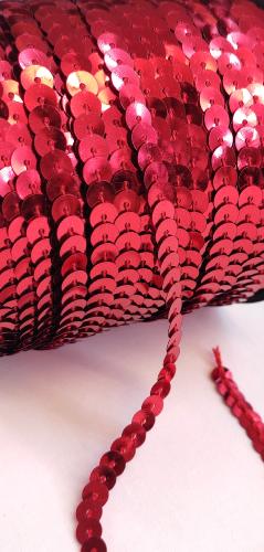 GALON DE PAILLETTES SEQUINS - Rouge  - Au mètre