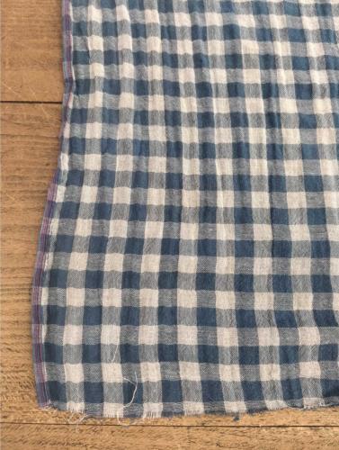 TISSU 100% COTON double gaze Vichy bleu - Bi face