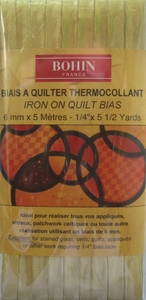 Biais à quilter thermocollant 6mm pièce de 5m Coloris Doré