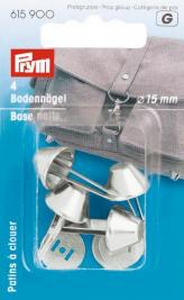 Patins à clouer pour fond de sac 15mm PRYM - Lot de 4 - Argent