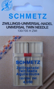 AIGUILLE DOUBLE SCHMETZ pour machine à coudre - 4,0 / N°80