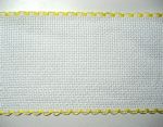 Galon à broder Blanc bordé jaune 7cm