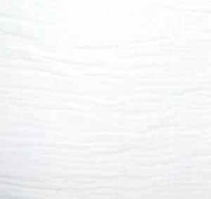 Tissu Double Gaze Uni 100% Coton Gaufré BLANC- vendu au mètre ou au 1/2 mètre
