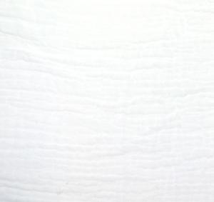 TISSU DOUBLE GAZE GAUFRÉE - BLANC - 100% coton  - au mètre 