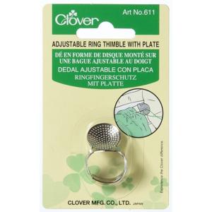 Dé pour Sashico en forme de disque monté sur une bague ajustable au doigt Clover 