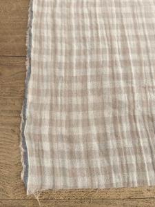 TISSU 100% COTON  double gaze vichy Coloris Galet Bi face