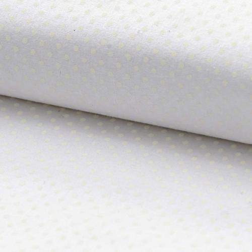 Tissu Faux uni Petit pois - Blanc cassé - 100% Coton -  au mètre