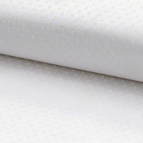 Tissu Faux uni Petit pois - Blanc cassé - 100% Coton -  au mètre