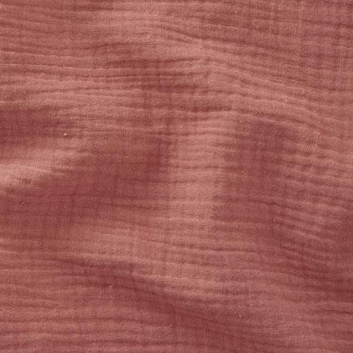 TISSU DOUBLE GAZE GAUFRÉE - ROSE BLUSH - 100% coton  - au mètre 