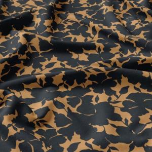 TISSU VISCOSE FLUIDE - Noir et Camel - Au mètre