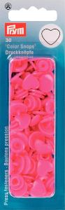 Boutons Pression plastique forme Coeur Fuchsia - lot de 30 - 12,4mm Prym