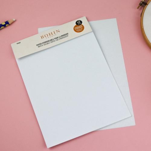 Papier Hydrosolubles Autocollant et Imprimable pour la broderie - BOHIN 