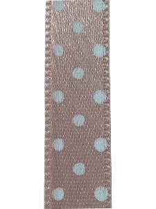 Ruban satin imprimé à Pois - Coloris Saumon - Le mètre  