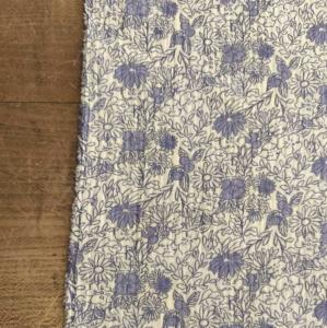 Tissu Double gaze imprimé fleurs ton mauve - au mètre
