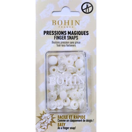 BOUTONS PRESSIONS MAGIQUES SANS PINCE - Blanc 9mm