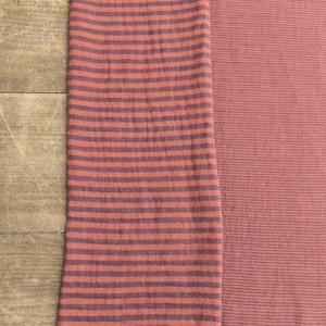 TISSU 100% COTON double gaze Bi face Rayures Ocre