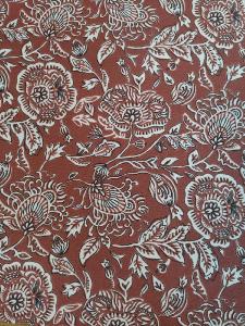 TISSU COTON ENDUIT ANTI TACHE  - FEUILLES MARRON - au mètre